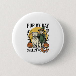Halloween Dog Witch Shirt Vintage Engraving Pet Te 6 Cm Round Badge