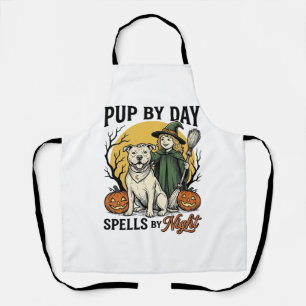 Halloween Dog Witch Shirt Vintage Engraving Pet Te Apron