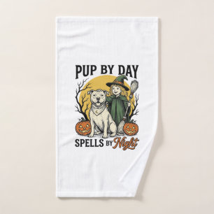 Halloween Dog Witch Shirt Vintage Engraving Pet Te Hand Towel