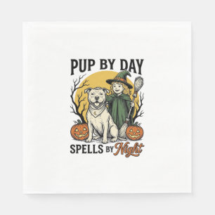Halloween Dog Witch Shirt Vintage Engraving Pet Te Napkin