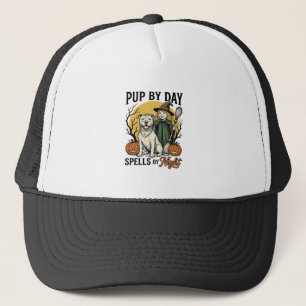 Halloween Dog Witch Shirt Vintage Engraving Pet Te Trucker Hat