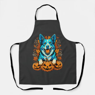 Halloween Dog With Jack O Lantern Pumpkins_1 Apron