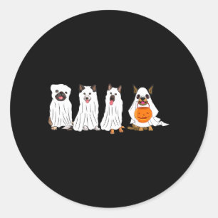 Halloween Dog With Pumpkin Scary Halloween Dog Classic Round Sticker