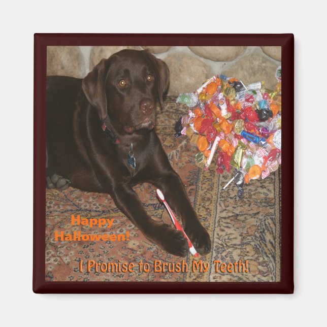 Halloween Dog with Sweet Tooth Magnet (Front)