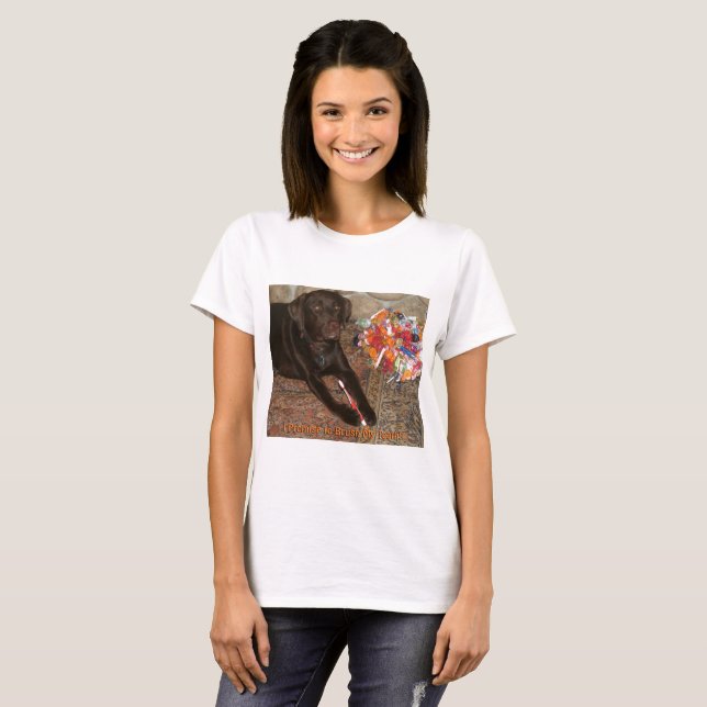 Halloween Dog with Sweet Tooth Womens T-Shirt (Front Full)