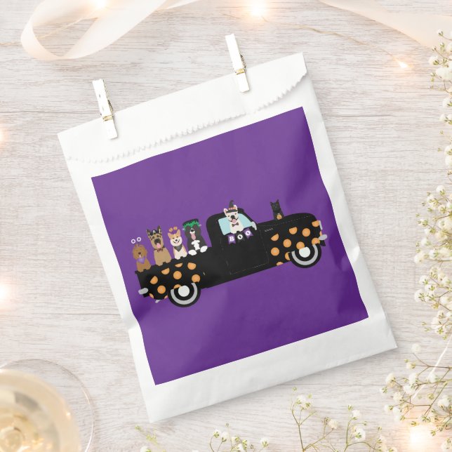 Halloween Dogs In A Pickup Truck Favour Bags (Clipped)