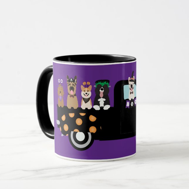 Halloween Dogs In A Pickup Truck Mug (Front Left)