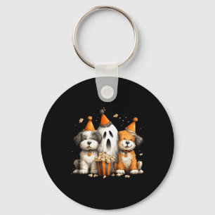 Halloween Dogs Popcorn Party Key Ring