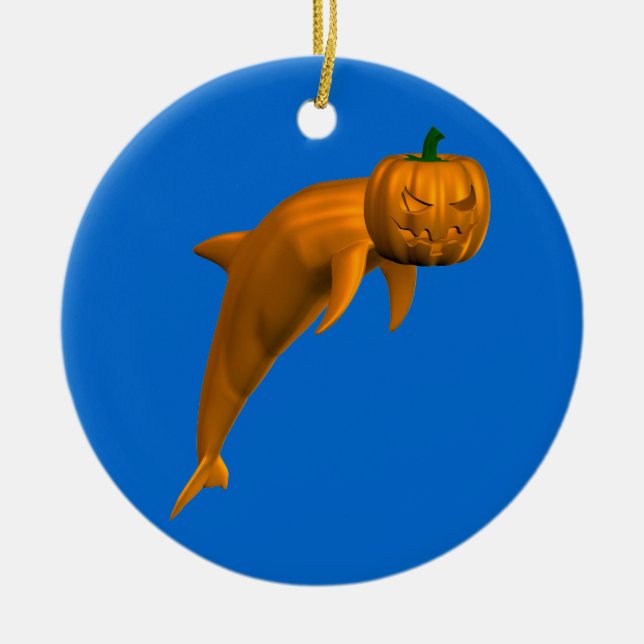 Halloween Dolphin Ceramic Tree Decoration (Front)