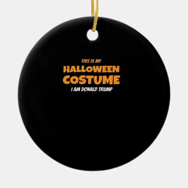 Halloween Donald  Costume Trumpkin Ideas Classic Ceramic Tree Decoration (Front)