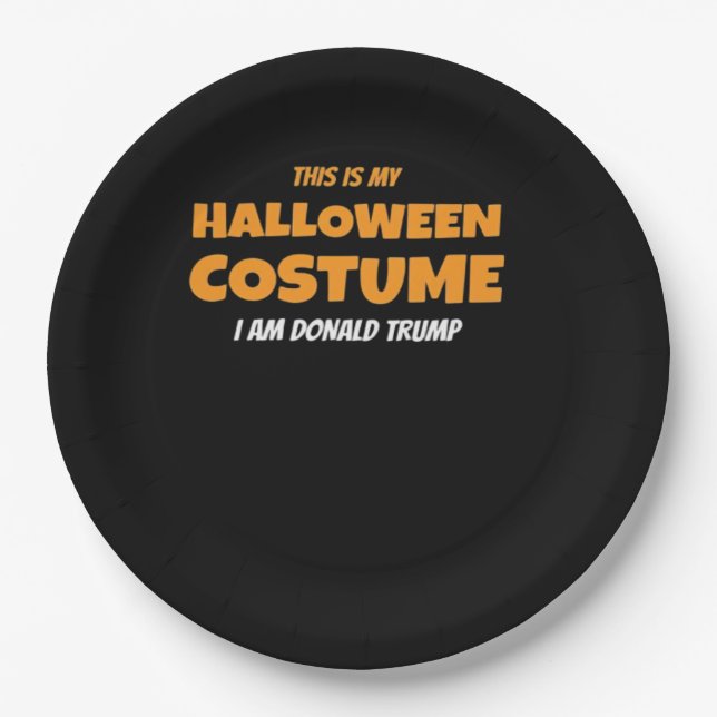 Halloween Donald  Costume Trumpkin Ideas Classic Paper Plate (Front)