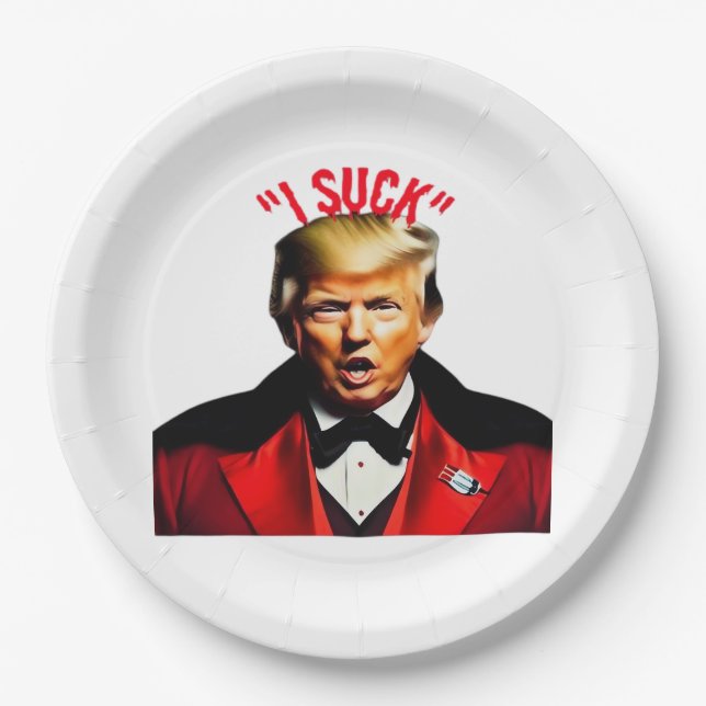 Halloween Donald  Funny Anti- Political Paper Plate (Front)