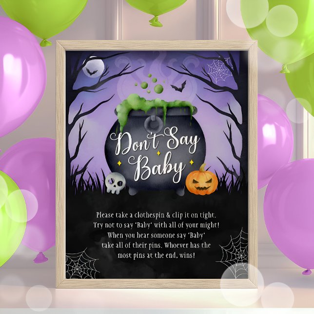 Halloween "Don't Say Baby" Baby Shower Game Sign (Creator Uploaded)