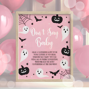 Halloween "Don't Say Baby" Baby Shower Poster Sign