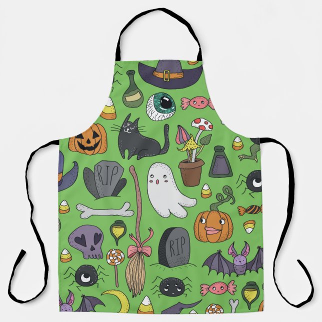 Halloween Doodle: Cute Seamless Concept Apron (Front)