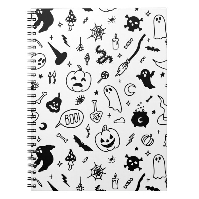 halloween doodle note journals art decor (Front)