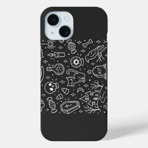 Halloween doodles back iPhone 15 case