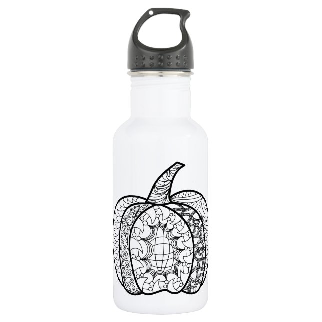 Halloween doodles boho mandala pumpkins Autumn 532 Ml Water Bottle (Front)