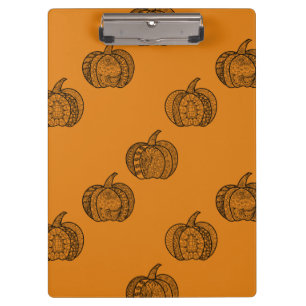 Halloween doodles boho mandala pumpkins Autumn Clipboard