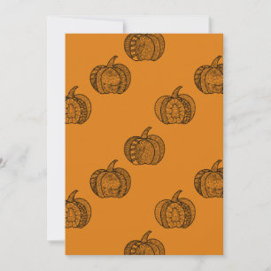 Halloween doodles boho mandala pumpkins Autumn Invitation