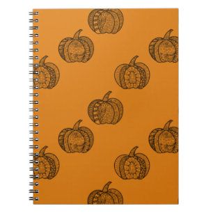 Halloween doodles boho mandala pumpkins Autumn Notebook