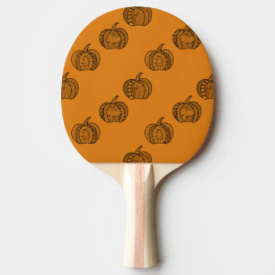 Halloween doodles boho mandala pumpkins Autumn Ping Pong Paddle