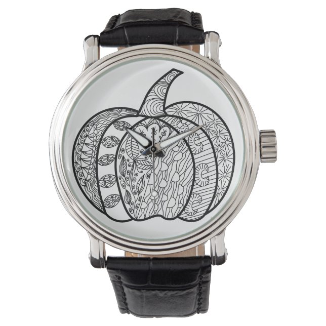 Halloween doodles boho mandala pumpkins Autumn Watch (Front)