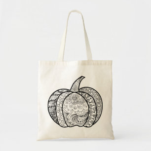 Halloween doodles boho zentangles pumpkins Autumn Tote Bag