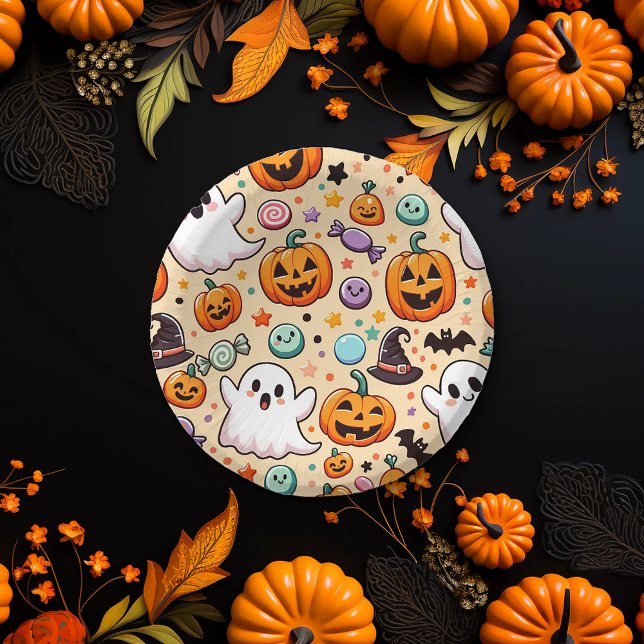 Halloween Doodles Paper Plate (Creator Uploaded)