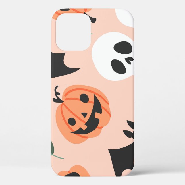 Halloween doodles, pumpkins, bats pattern. Case-Mate iPhone case (Back)