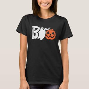 Halloween Doodles Shirt for Women Cute Boo Vintage