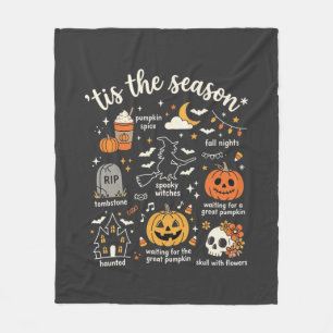 Halloween Doodles Tis the Season Witch Design Fleece Blanket