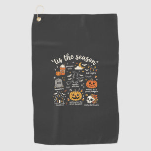 Halloween Doodles Tis the Season Witch Design Golf Towel