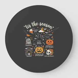 Halloween Doodles Tis the Season Witch Design Large Clock