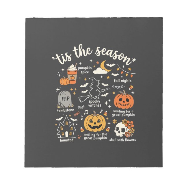 Halloween Doodles Tis the Season Witch Design Notepad (Front)