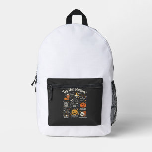 Halloween Doodles Tis the Season Witch Design Printed Backpack