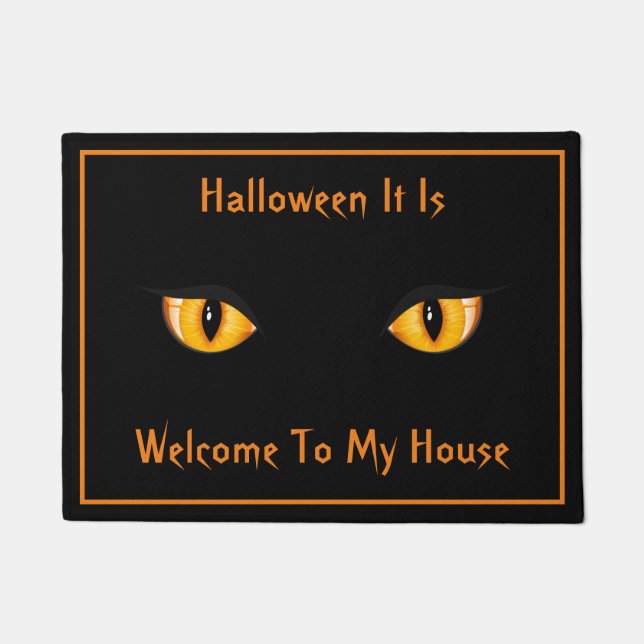 Halloween Door Mat-Cat Eyes Doormat (Front)
