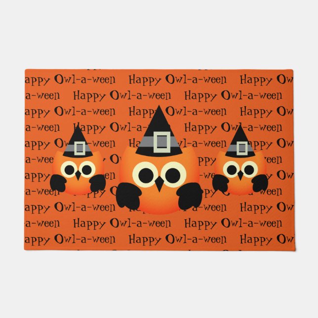 Halloween Door Mat-Owl Doormat (Front)