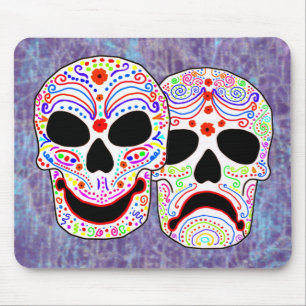 Halloween DOTD Comedy-Tragedy Skulls Mouse Mat