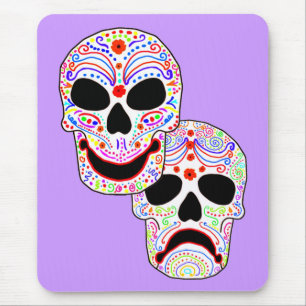 Halloween DOTD Comedy-Tragedy Skulls Mouse Mat