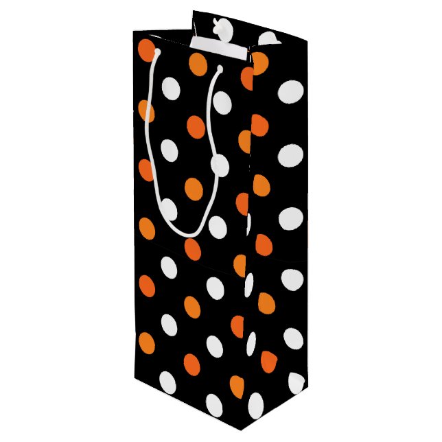 Halloween Dots Wine Gift Bag (Back Angled)