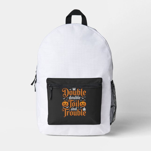Halloween Double Double Toil and Trouble_1 Printed Backpack (Front)