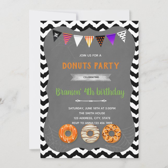 Halloween doughnut party Invitation (Front)