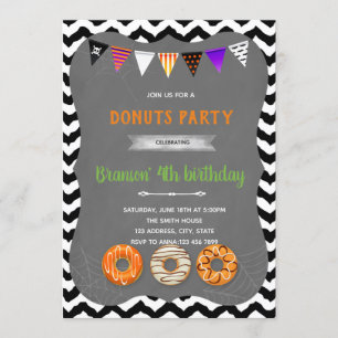 Halloween doughnut party Invitation