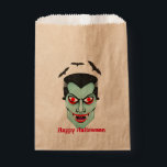 Halloween, Dracula, Bats, Birthday Party, Custom, Favour Bags<br><div class="desc">Big green Dracula mask with scary red eyes,  bright blood red lips and sharp fangs.</div>