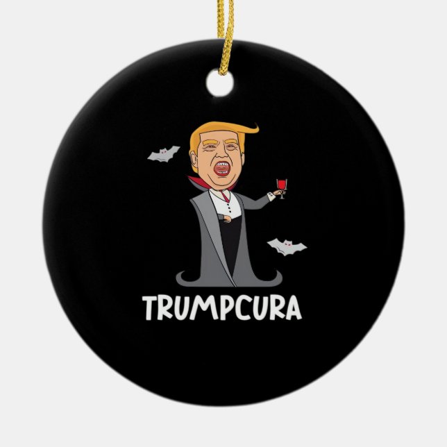 Halloween Dracula  Funny Classic Ceramic Tree Decoration (Front)