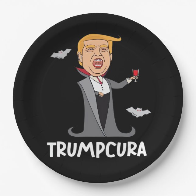 Halloween Dracula  Funny Classic Paper Plate (Front)