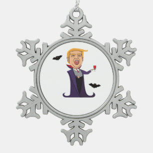 Halloween Dracula  Funny Snowflake Pewter Christmas Ornament