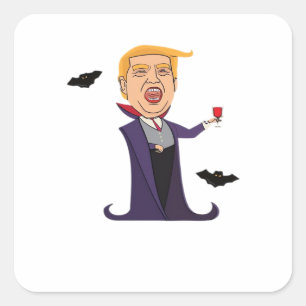 Halloween Dracula Funny Square Sticker