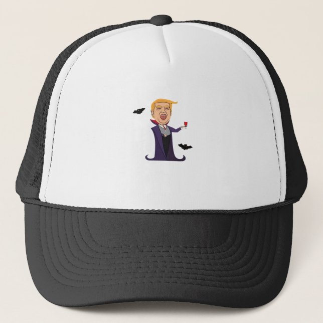 Halloween Dracula  Funny Trucker Hat (Front)
